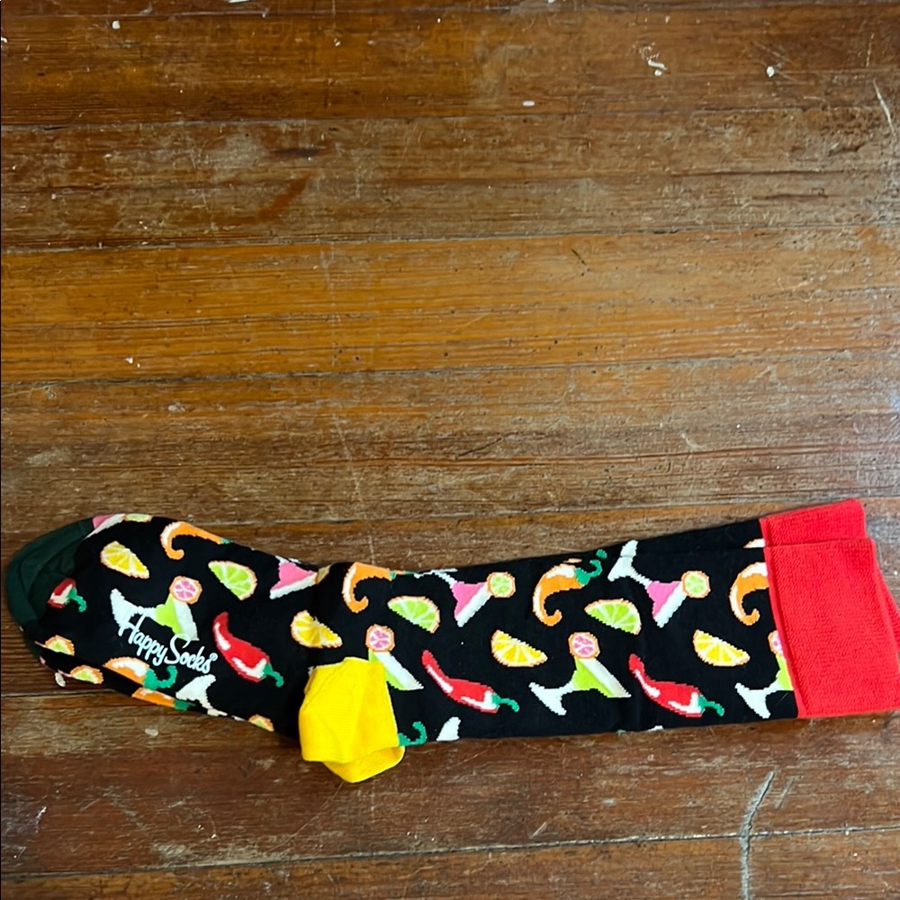 Happy Socks Men's Colorful Patterned Socks - Black and Red